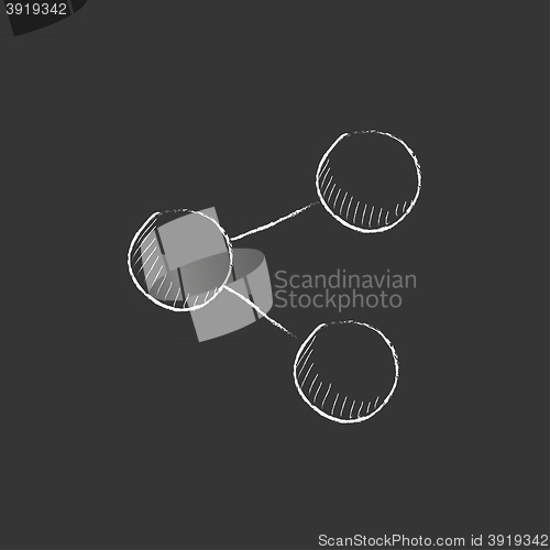 Image of Social network. Drawn in chalk icon.