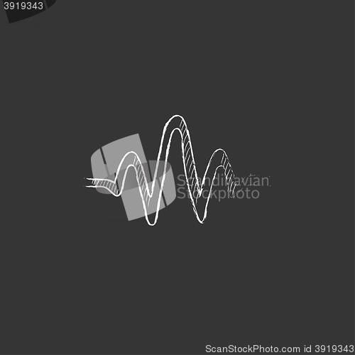 Image of Sound wave. Drawn in chalk icon.