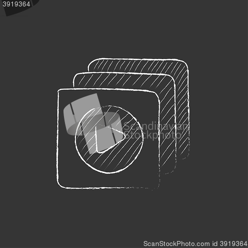 Image of Media player. Drawn in chalk icon.