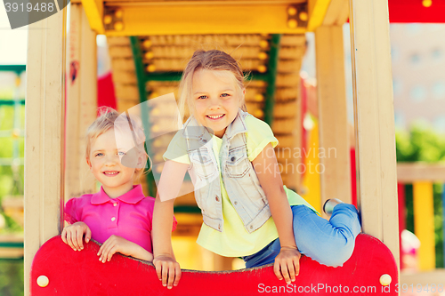 Image of happy kids on children playground