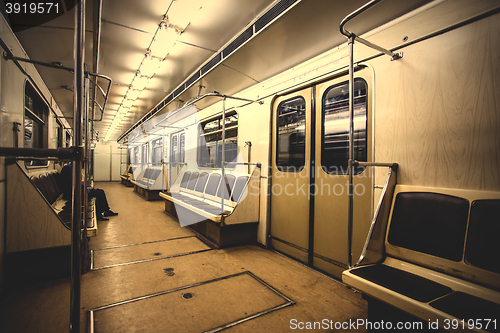 Image of empty carriage Moscow subway