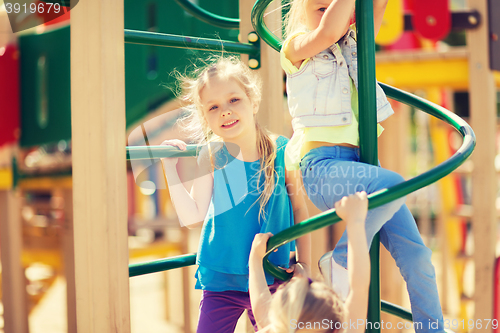 Image of group of happy kids on children playground