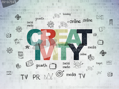 Image of Marketing concept: Creativity on Digital Data Paper background