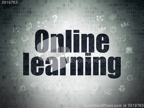 Image of Studying concept: Online Learning on Digital Data Paper background