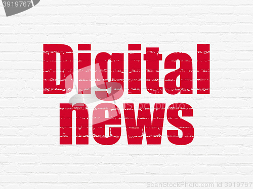 Image of News concept: Digital News on wall background