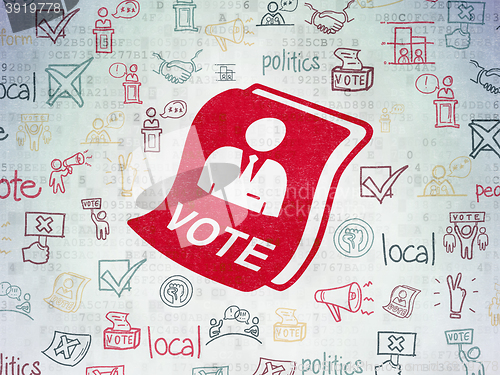 Image of Politics concept: Ballot on Digital Data Paper background