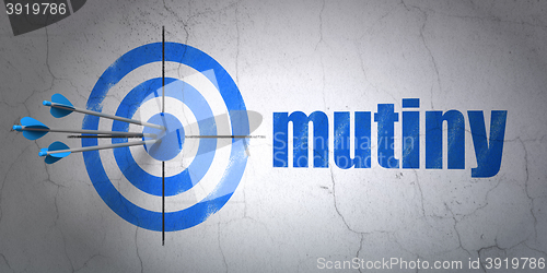 Image of Political concept: target and Mutiny on wall background