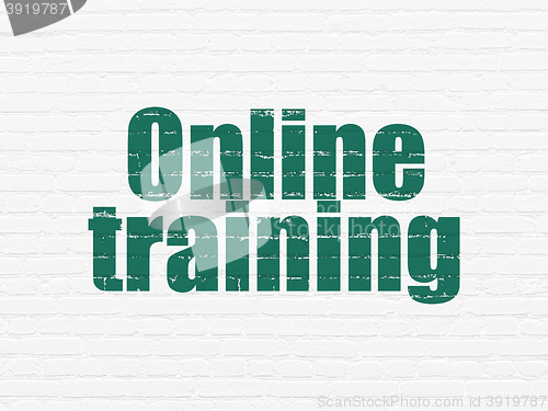 Image of Education concept: Online Training on wall background