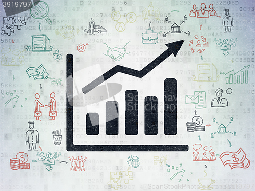 Image of Business concept: Growth Graph on Digital Data Paper background