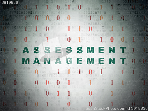 Image of Finance concept: Assessment Management on Digital Data Paper background