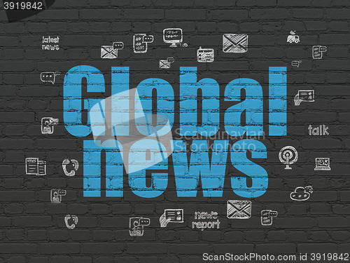 Image of News concept: Global News on wall background