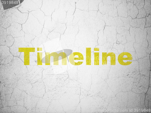 Image of Time concept: Timeline on wall background