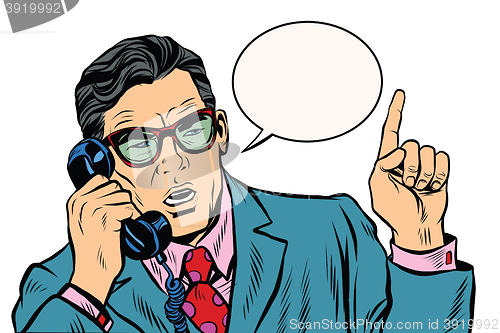 Image of Business boss talking on the phone