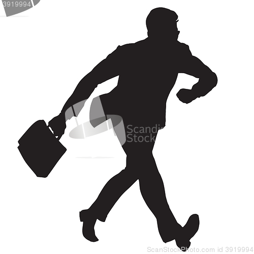 Image of businessman walks black silhouette figure