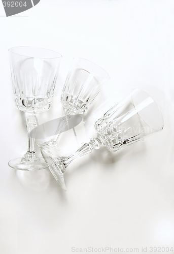 Image of champagne wine crystal glasses