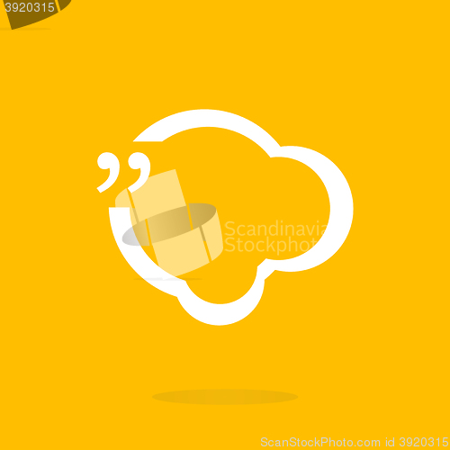 Image of vector quotation marks with thin line speech bubble. concept of citation, info, testimonials, notice, textbox. isolated on white background. flat style trend modern logo design vector illustration