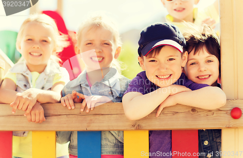 Image of group of happy kids on children playground