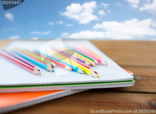 Image of close up of crayons or color pencils