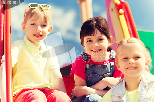 Image of group of happy kids on children playground