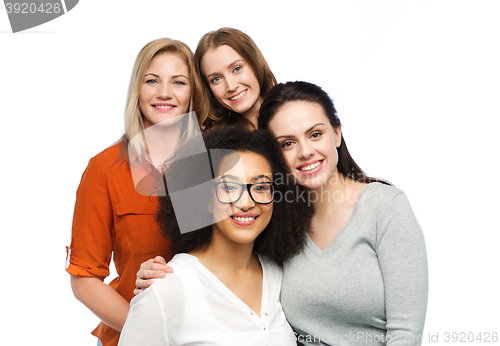 Image of group of happy different women in casual clothes