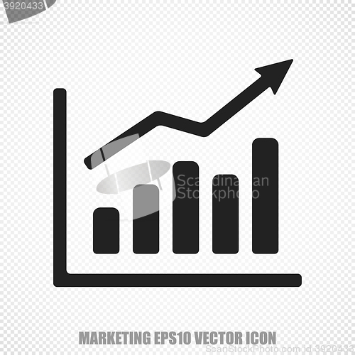 Image of Advertising vector Growth Graph icon. Modern flat design.