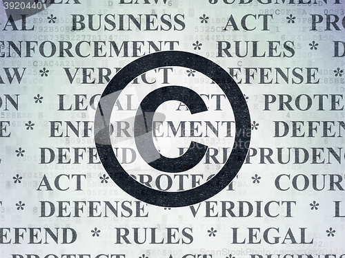 Image of Law concept: Copyright on Digital Data Paper background