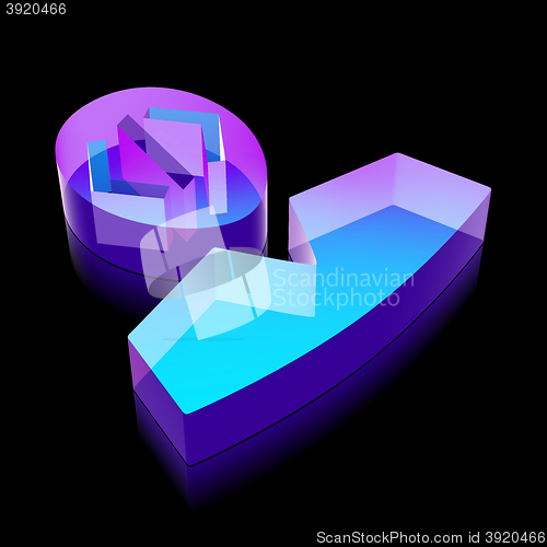 Image of Software icon: 3d neon glowing Programmer made of glass, vector illustration.