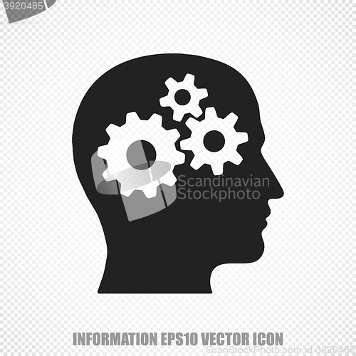 Image of Data vector Head With Gears icon. Modern flat design.