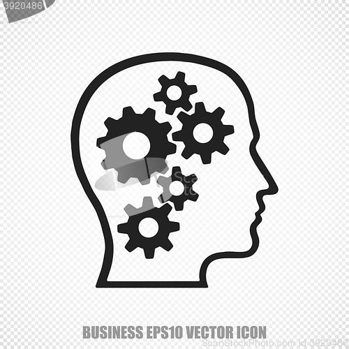 Image of Business vector Head With Gears icon. Modern flat design.