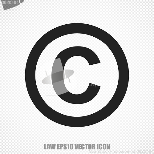 Image of Law vector Copyright icon. Modern flat design.