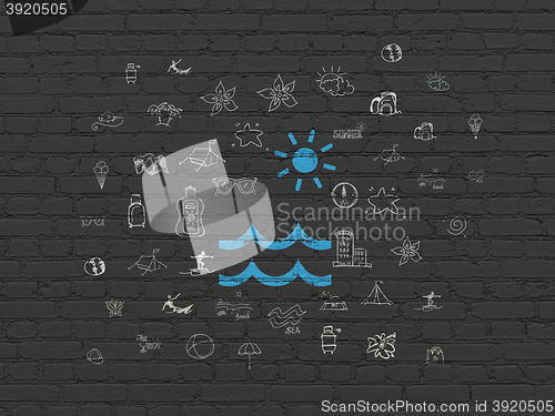 Image of Tourism concept: Beach on wall background