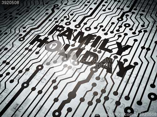 Image of Tourism concept: circuit board with Family Holiday