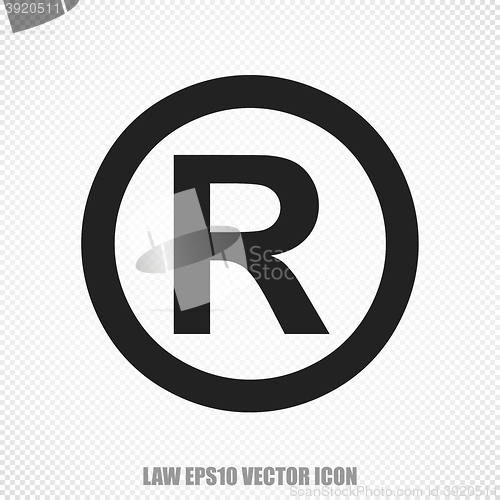 Image of Law vector Registered icon. Modern flat design.