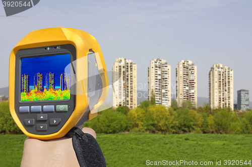 Image of Recording Heat Loss at the Residential Building With Infrared Th