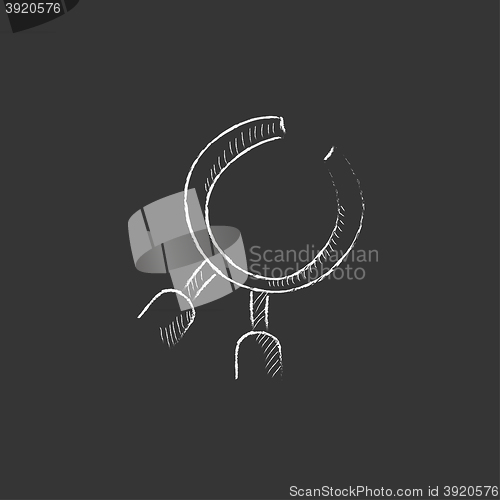 Image of Dental pliers. Drawn in chalk icon.