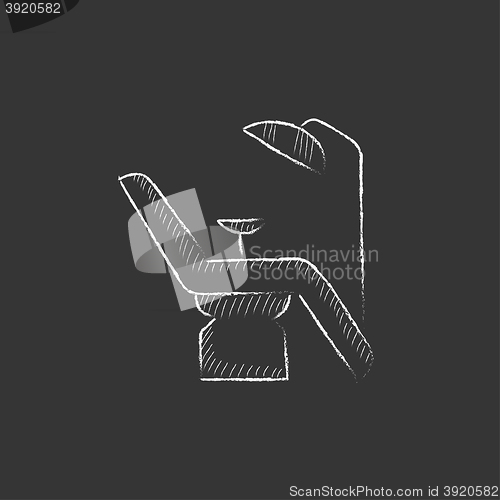 Image of Dental chair. Drawn in chalk icon.