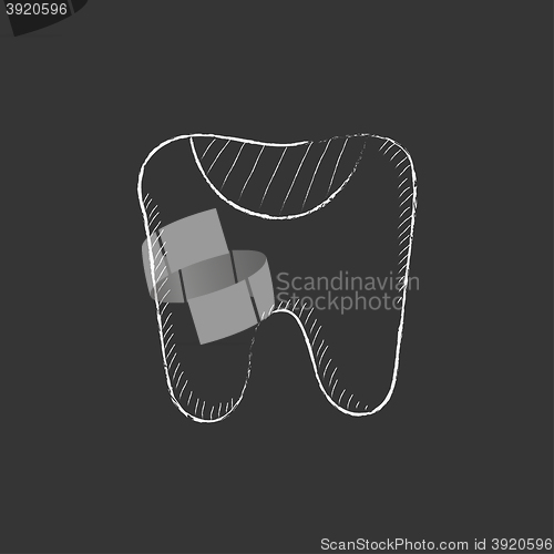 Image of Tooth decay. Drawn in chalk icon.