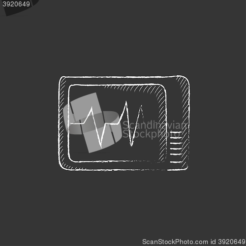 Image of Heart monitor. Drawn in chalk icon.
