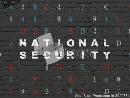 Image of Security concept: National Security on wall background