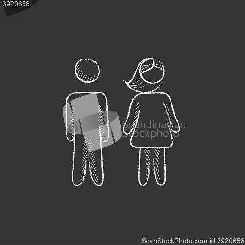 Image of Couple. Drawn in chalk icon.