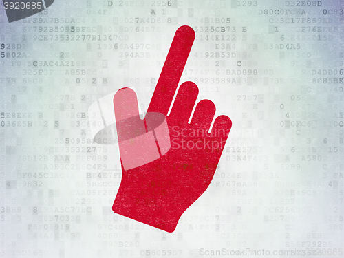 Image of Marketing concept: Mouse Cursor on Digital Data Paper background