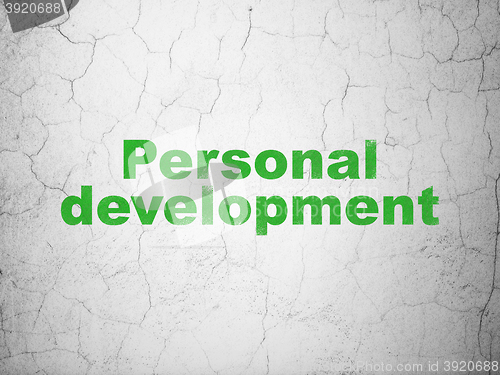 Image of Learning concept: Personal Development on wall background