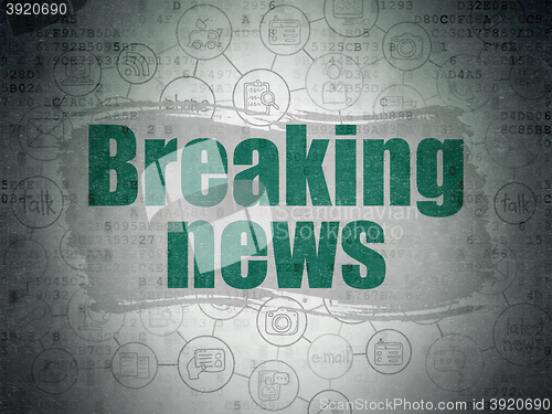 Image of News concept: Breaking News on Digital Data Paper background