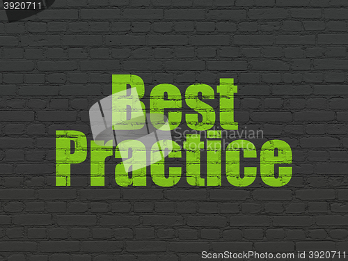 Image of Learning concept: Best Practice on wall background