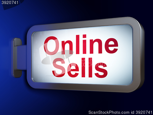 Image of Marketing concept: Online Sells on billboard background