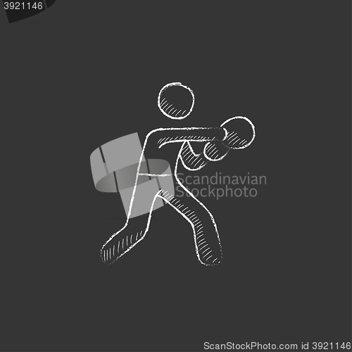 Image of Male boxer. Drawn in chalk icon.