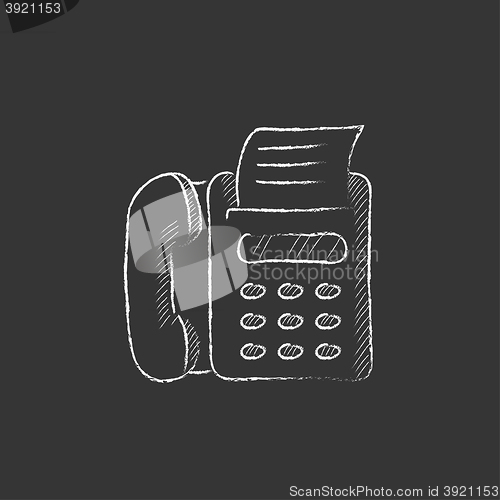 Image of Fax machine. Drawn in chalk icon.