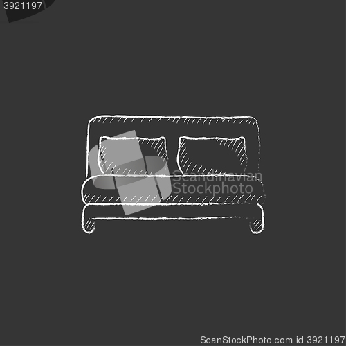 Image of Double bed. Drawn in chalk icon.