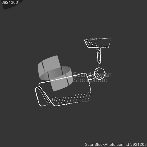 Image of Outdoor surveillance camera. Drawn in chalk icon.