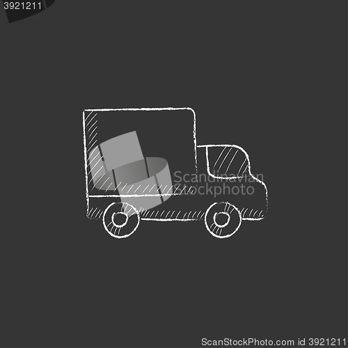 Image of Delivery van. Drawn in chalk icon.